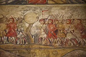 Images Dated 16th June 2011: Spain, Barcelona, City History Museum, Medieval Wall Painting in the Royal Palace