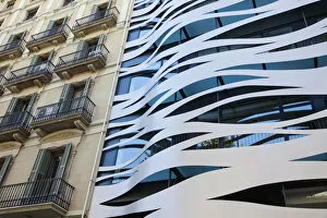 Images Dated 16th June 2011: Spain, Barcelona, Old and New Balconies on the Passeo de Gracia