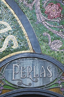 Images Dated 16th June 2011: Spain, Barcelona, The Ramblas, Detail of the Facade of The Escriba Patisserie