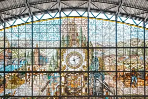 Northern Spain Prints: Spain, Basque Country, Bilbao. The interior of Abando train station