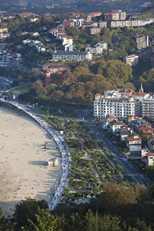 Spain, Basque Country Region, Guipuzcoa Province, San Sebastian, elevated view of