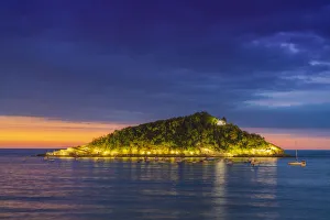 Spain, Basque Country, San Sebastian (Donostia), Santa Clara Island and the Concha
