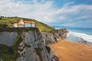 Images Dated 17th September 2018: Spain, Basque Country, Zumaia. Saint Telmo Chapel