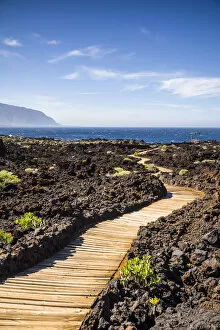 Images Dated 25th September 2019: Spain, Canary Islands, El Hierro Island, Las Puntas, La Maceta, coastal walkway