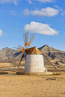 Energy Prints: Spain, Canary Islands, Fuerteventura, Molino de Tefia, traditional windmill in Tefia