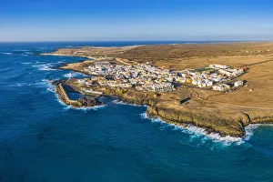 El Cotillo Prints: Spain, Canary Islands, Fuerteventura, aerial view of El Cotillo