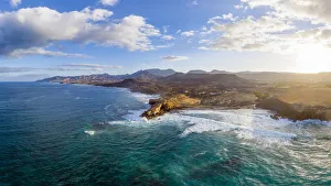 Basalt Prints: Spain, Canary Islands, Fuerteventura, La Pared and Playa Pared