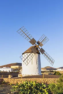Energy Prints: Spain, Canary Islands, Fuerteventura, Tiscamanita, traditional windmill