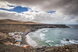 Spain, Canary Islands, Fuerteventura Island, Los Molinos, high angle view of small