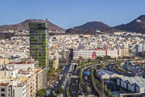 Spain, Canary Islands, Gran Canaria Island, Las Palmas de Gran Canaria, high angle