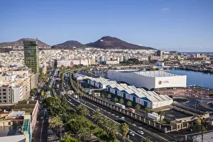 Spain, Canary Islands, Gran Canaria Island, Las Palmas de Gran Canaria, high angle