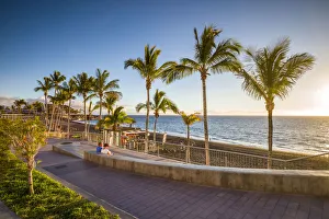 Images Dated 25th September 2019: Spain, Canary Islands, La Palma Island, Puerto Naos, resort town beach promenade