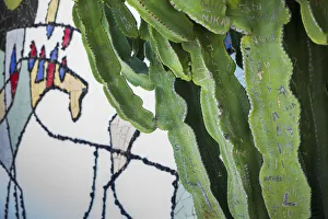 Spain, Canary Islands, Lanzarote, Tahiche, Fundacion Cesar Manrique, outdoor patio