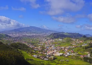 Macaronesia Prints: Spain, Canary Islands, Tenerife, Mirador de Jardina, Elevated view of San Cristobal