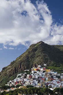 Town View Prints: Spain, Canary Islands, Tenerife, San Andres, elevated view