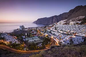 Images Dated 25th September 2019: Spain, Canary Islands, Tenerife Island, Los Gigantes, hillside apartments