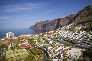 Images Dated 25th September 2019: Spain, Canary Islands, Tenerife Island, Los Gigantes, hillside apartments