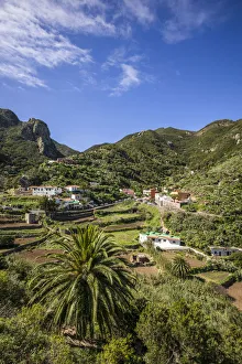 Images Dated 25th September 2019: Spain, Canary Islands, Tenerife Island, northeast, Chamorga, elevated village view