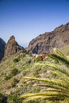 Spain, Canary Islands, Tenerife Island, Masca, elevated village view, morning