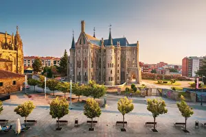 Spain, Castile and Leon, Astorga. The Episcopal Palace of Astorga designed by Antoni