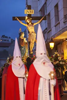 Catholicism Prints: Spain, Castile and Leon, Burgos, easter religious procession, Semana Santa