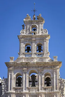 Spain, Castile and Leon, Burgos, La Vid, Architectural details of the facade of the Monastery