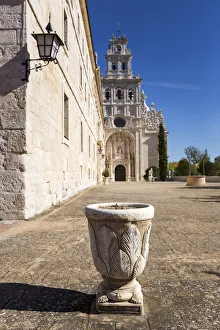 Spain, Castile and Leon, Burgos, La Vid, Architectural decoration in the forecourt