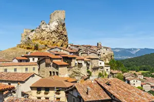 Spain, Castile and Leon, Frias. The 12th-century Frias castle overlooking the Ebro river