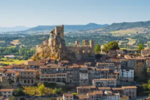Spain, Castile and Leon, Frias. The 12th-century Frias castle overlooking the Ebro river