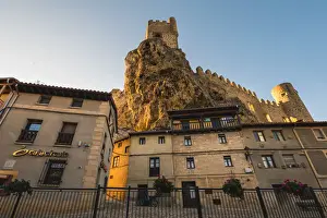 Spain, Castile and Leon, Frias. The 12th-century Frias castle overlooking the Ebro river
