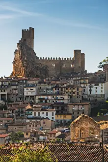 Spain, Castile and Leon, Frias. The 12th-century Frias castle overlooking the Ebro river
