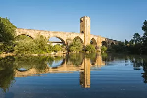 Images Dated 17th September 2018: Spain, Castile and Leon, Frias. The 12th-century stone bridge over the Ebro river