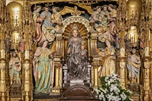 Images Dated 16th July 2020: Spain, Castilla-La Mancaha, Toledos Cathedral, Detail of the altarpiece on the main