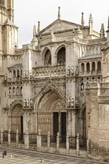 Images Dated 16th July 2020: Spain, Castilla-La Mancaha, Toledos Cathedral, The main faazade of the Catedral