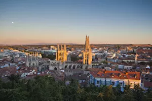 Images Dated 1st March 2012: Spain, Castilla y Leon Region, Burgos Province, Burgos, Burgos Cathedral, elevated view
