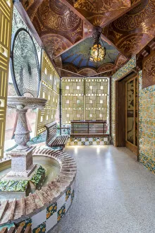 Images Dated 18th March 2022: Spain, Catalonia, Barcelona, Casa Vicens, Veranda at the ground floor