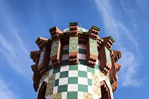 Images Dated 18th March 2022: Spain, Catalonia, Barcelona, Casa Vicens, The chimney of the main tower