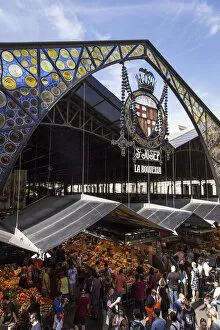 Images Dated 16th May 2022: Spain, Catalonia, Barcelona, Gothic district, Entrance of the Boqueria market