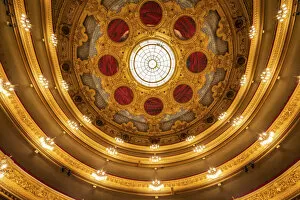 Spain, Catalonia, Barcelona, Liceu, The ceiling of the Liceu theatre