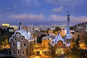 Style Collection: Spain, Catalonia, Barcelona, Park Guell, listed as World Heritage by UNESCO