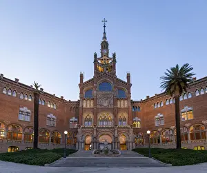 Modernism Prints: Spain, Catalonia, Barcelona, Sant Pau Hospital facade