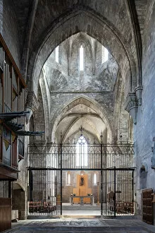 Images Dated 8th March 2023: Spain, Catalonia, Lerida, Vallbona de les Monges, The central nave of the monastery