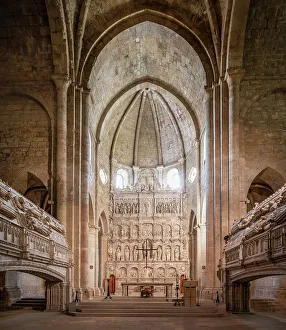 Images Dated 8th March 2023: Spain, Catalonia, Tarragona, Poblet, The apsis of the St Mary of Poblet Monastery