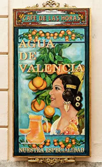 Images Dated 12th February 2021: Spain, Comunidad Valenciana, Valencia, Old wall advertisting in the historic centre