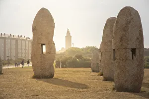 A Coruna Gallery: Spain, Galicia, La Coruna, Torre de Hercules area, Archeological Park with menhir
