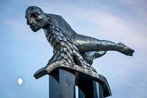 Spain, Galicia, Vigo, The 'Il Sireno'sculpture in the Praza da Porta do Sol