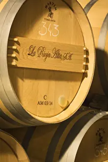 Rioja Prints: Spain, La Rioja, Haro. Storage barrels at La Rioja Alta, a traditional Rioja winery