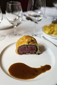 Images Dated 31st May 2022: Spain, Madrid, Lhardy restaurant, A plate of Wellington sirloin
