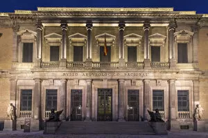 Spain, Madrid, National Museum of Archeology. The main facade of the museum