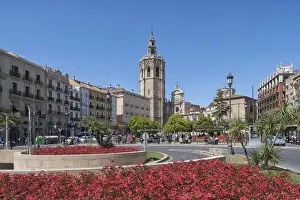 Queen Prints: Spain, Valencia, Placa de la Reina (Queens Place) in Spring